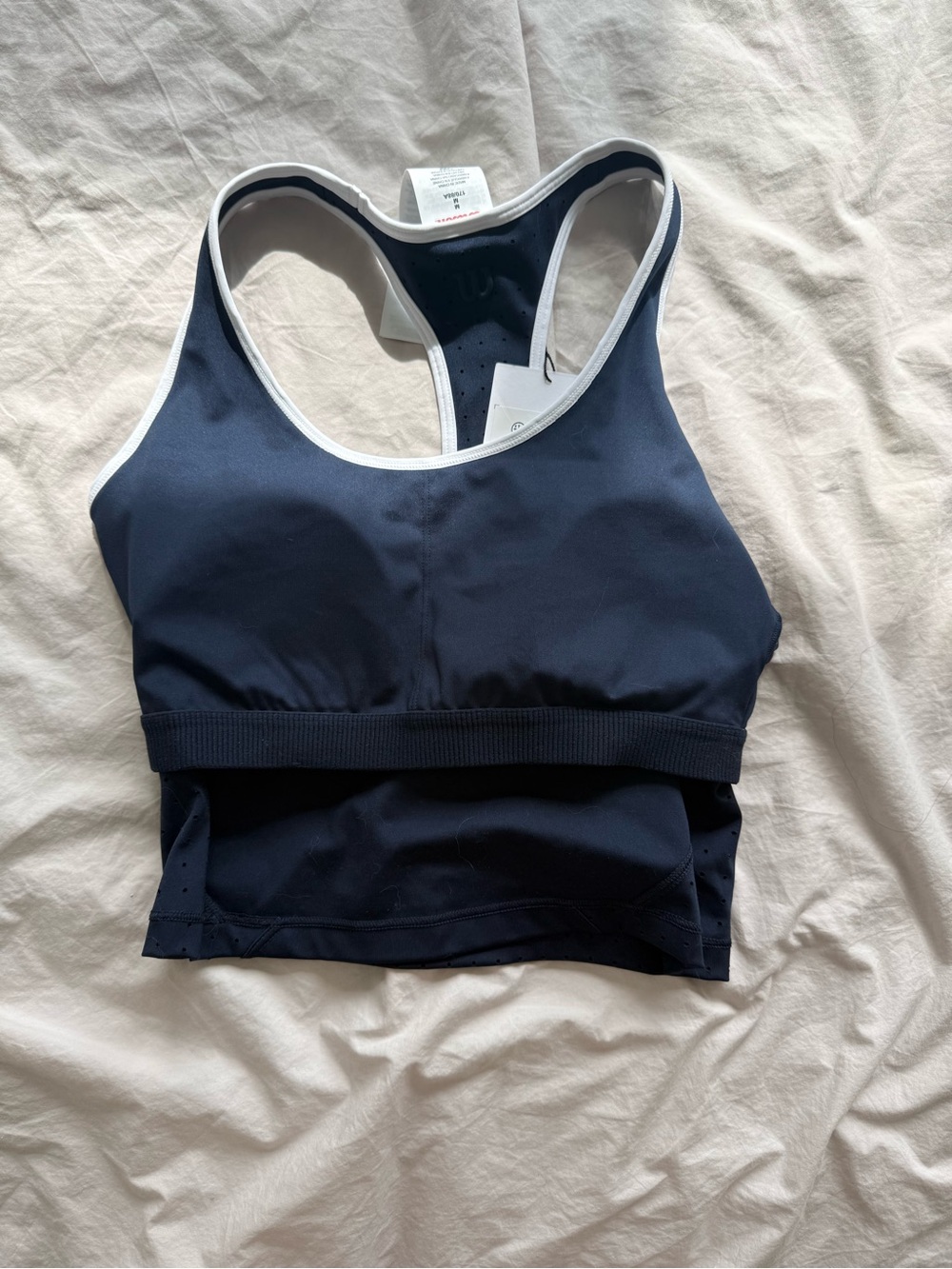 Wilson Navy Racerback Tank Top with White Trim